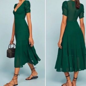 Reformation Cosa Emerald midi dress Size 4